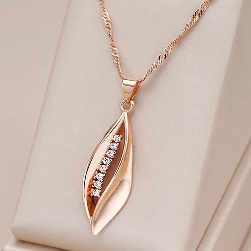 Colier din argint placat cu aur roz 18K