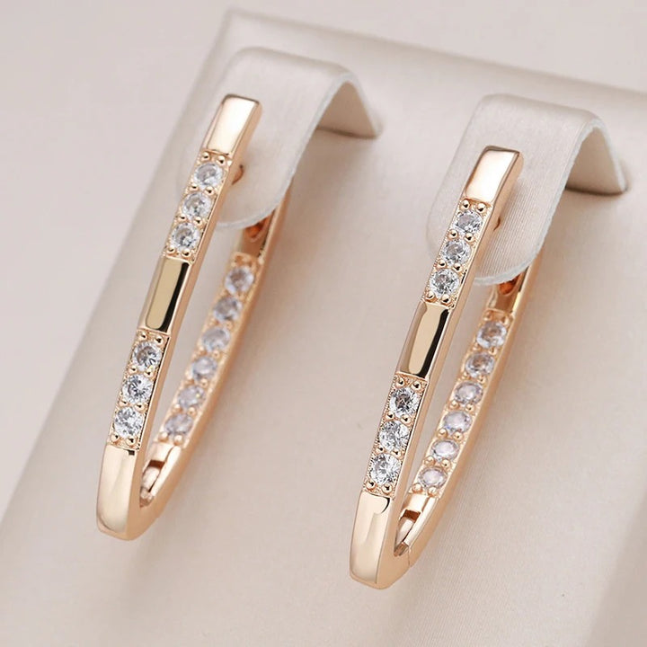 Cercei din argint placati cu aur roz 18K "Gold Compliment"