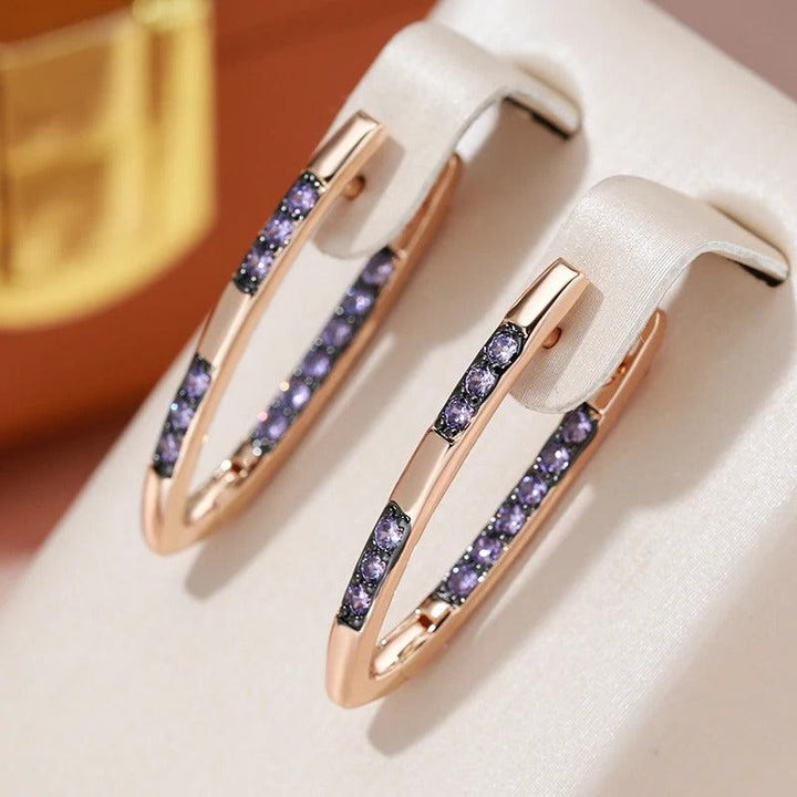 Cercei din argint placati cu aur roz 18K "Gold Compliment"