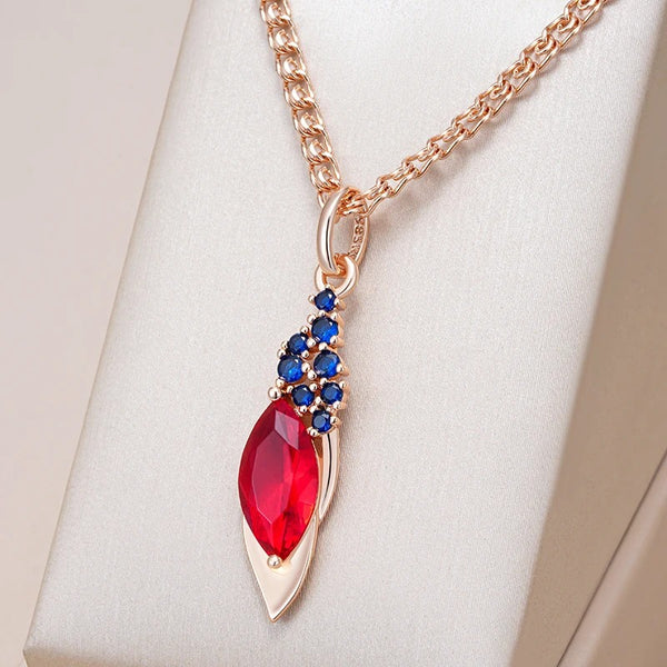 Colier din argint placat cu aur roz 18K si zirconiu "Dragonfruit Banquet"