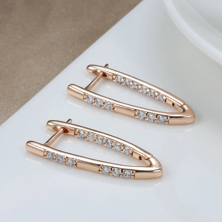 Cercei din argint placati cu aur roz 18K "Gold Compliment"