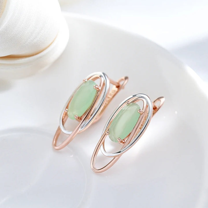 Cercei din argint placati cu aur roz 18K si zirconiu "Crystal Dream"