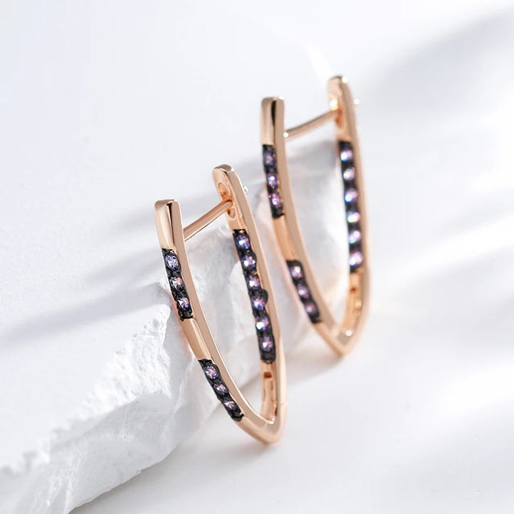 Cercei din argint placati cu aur roz 18K "Gold Compliment"