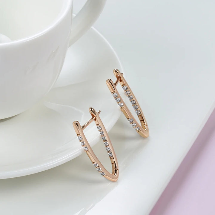 Cercei din argint placati cu aur roz 18K "Gold Compliment"