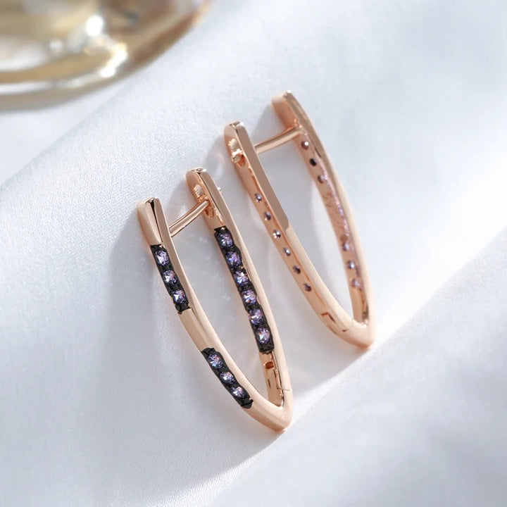 Cercei din argint placati cu aur roz 18K "Gold Compliment"