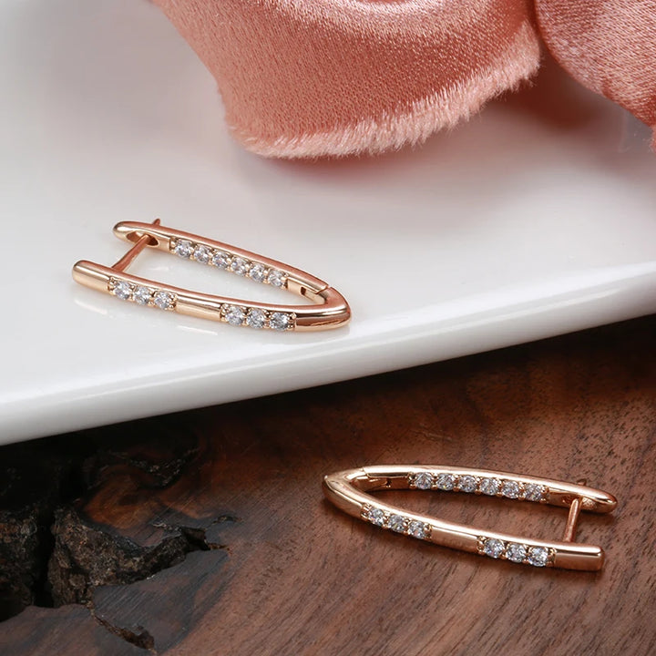 Cercei din argint placati cu aur roz 18K "Gold Compliment"