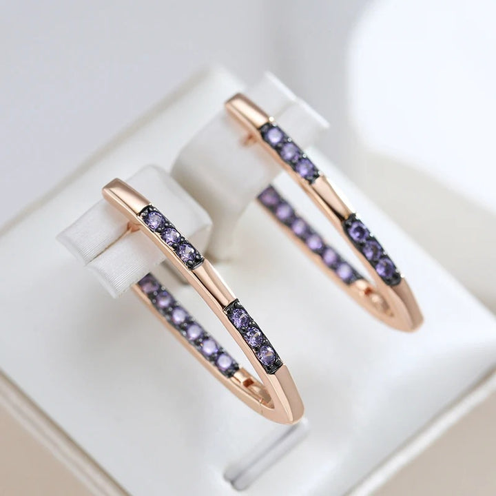 Cercei din argint placati cu aur roz 18K "Gold Compliment"