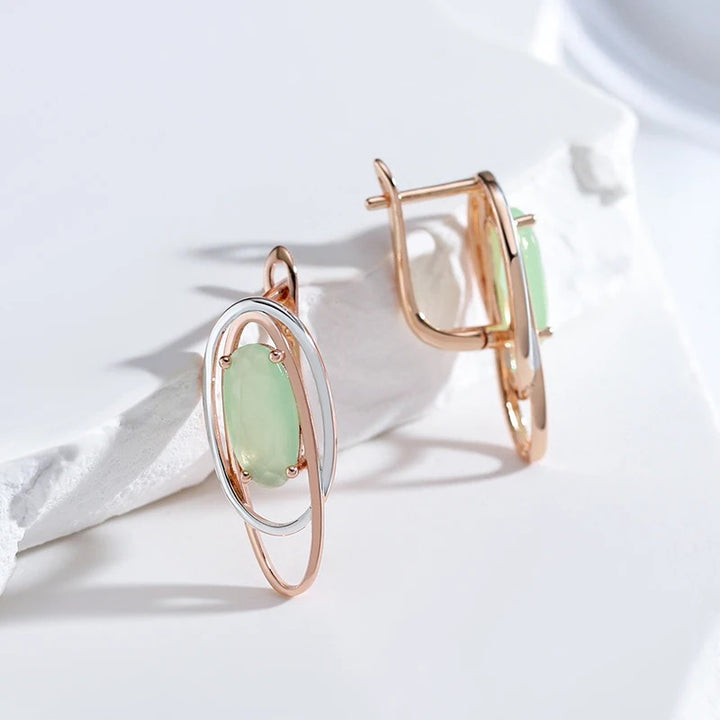Cercei din argint placati cu aur roz 18K si zirconiu "Crystal Dream"