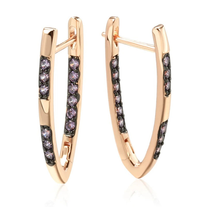 Cercei din argint placati cu aur roz 18K "Gold Compliment"