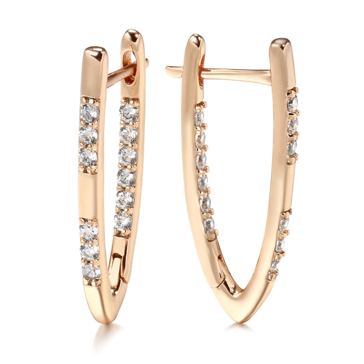 Cercei din argint placati cu aur roz 18K "Gold Compliment"